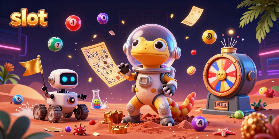 Engage with the thrilling world of slots featuring a colorful Martian scene showcasing a golden casino.