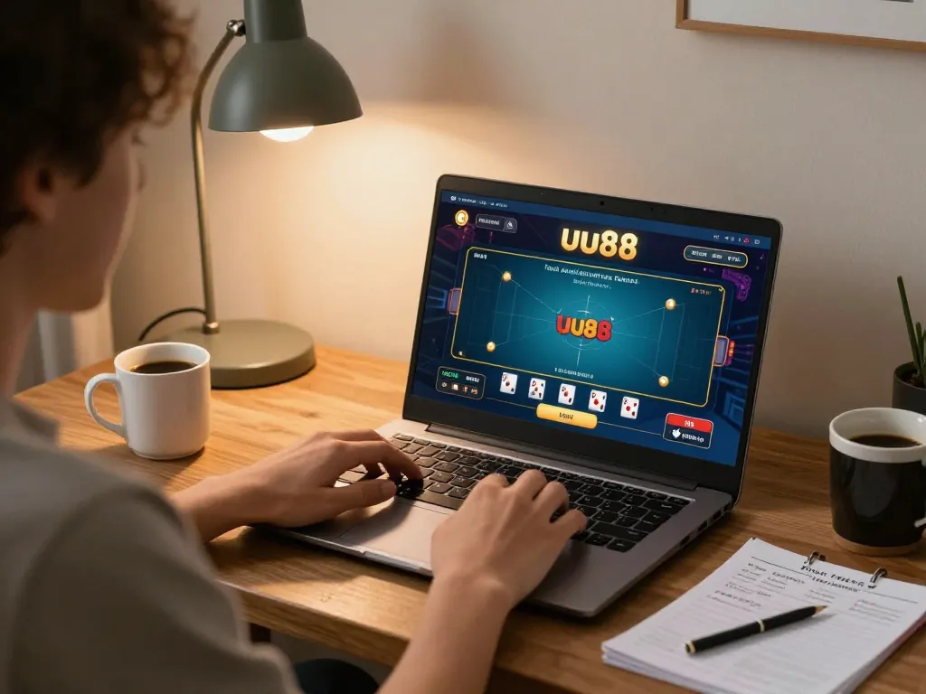 Engaging online poker game on uu88 platform highlighting strategic gameplay and cozy home atmosphere.
