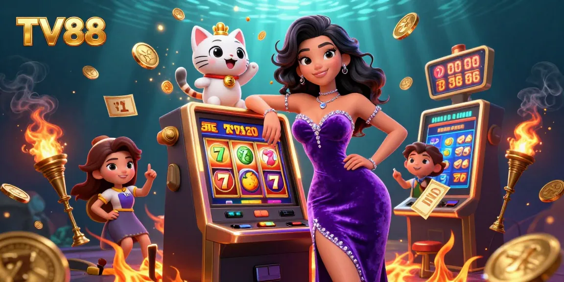 Experience thrilling slot jackpots and waves of coins with TV88's dynamic gaming atmosphere.
