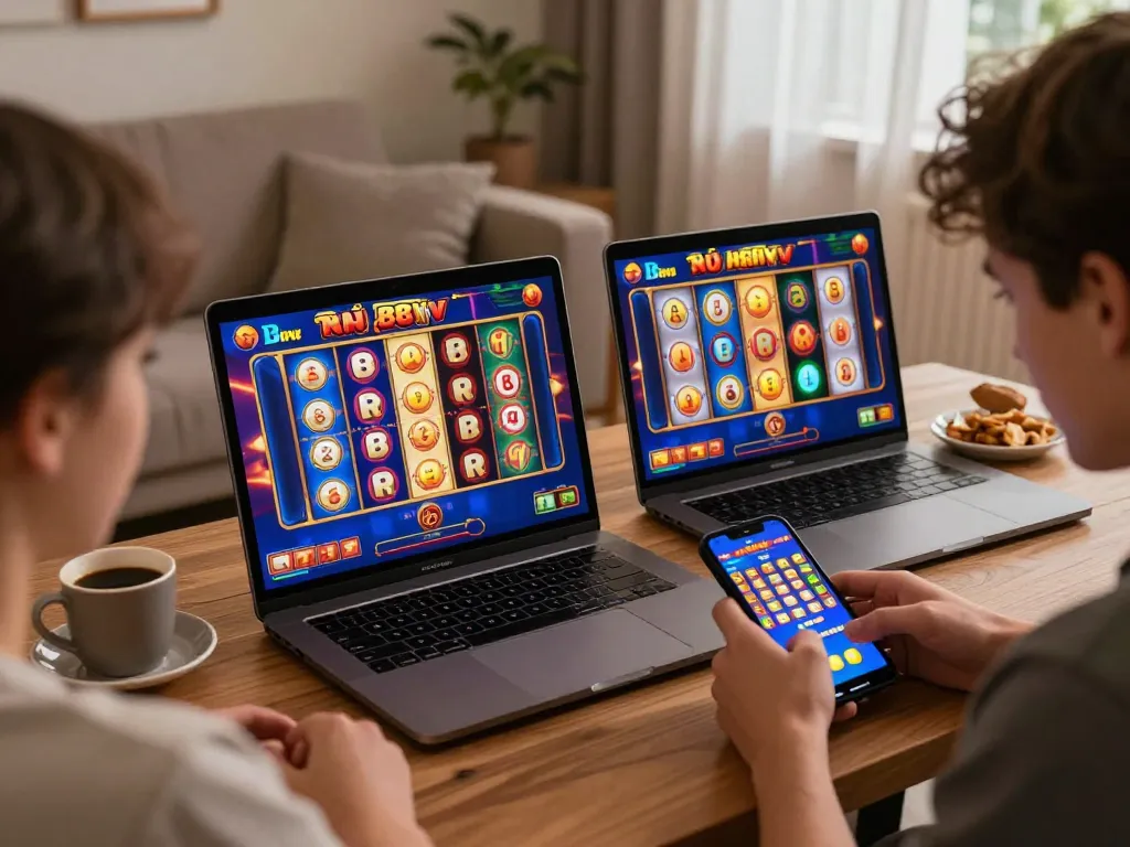 Engaging gameplay of nổ hũ 88vv slot game on modern devices, showcasing online gambling excitement