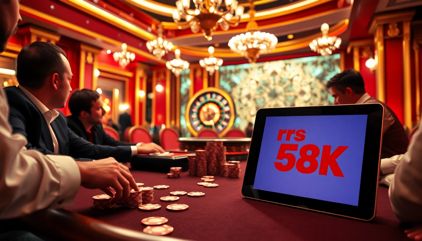Experience the thrill of high-stakes gambling at RR88 58k online casino with vibrant casino elements.