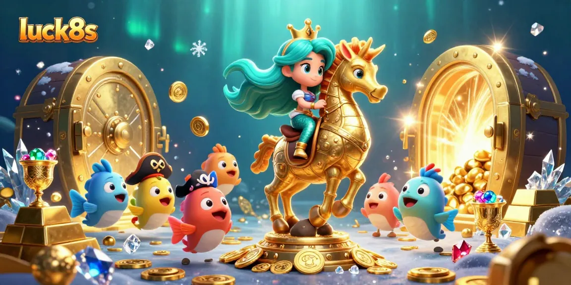 Experience winning strategies at luck8s with a vibrant underwater casino adventure illustration.
