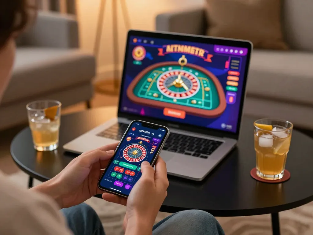 llwin user enjoying live casino gameplay on smartphone with strategic focus.