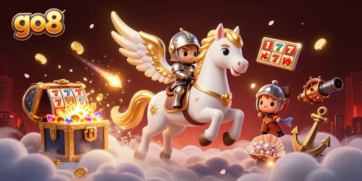 Experience exciting casino gameplay with go8's celestial knight and treasures galore!