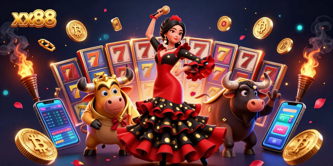 Gamble and win big with xx88 in this vibrant casino-themed illustration featuring engaging slot elements.