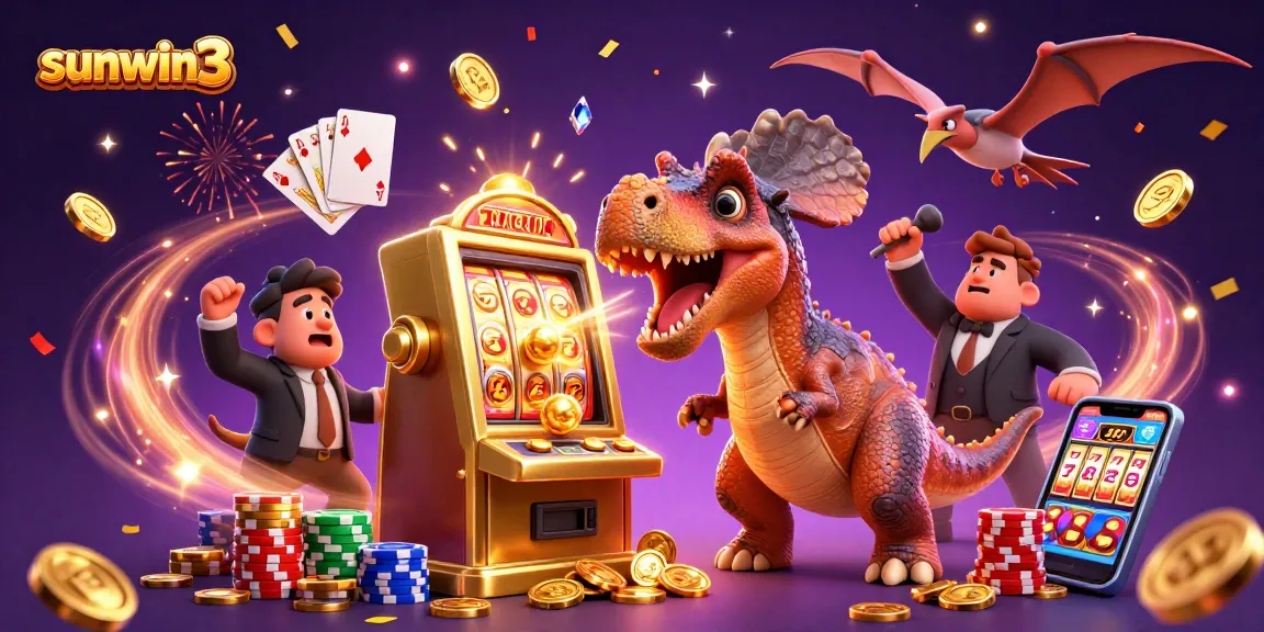 Experience the thrill of sunwin3 as pachycephalosaurus hits the jackpot with flying coins.