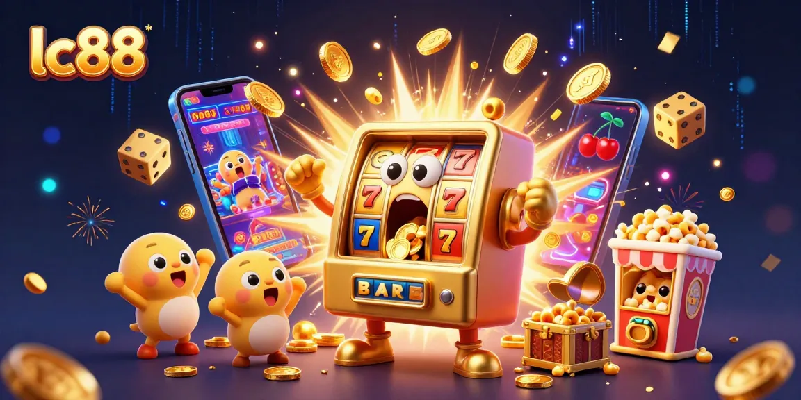 Spin jackpots and win big at lc88 with golden slot machines and vibrant casino elements.