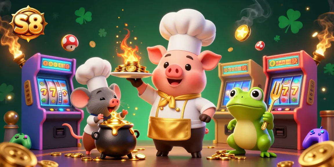 S8 offers thrilling jackpot action with vivid characters in a dynamic casino scene.