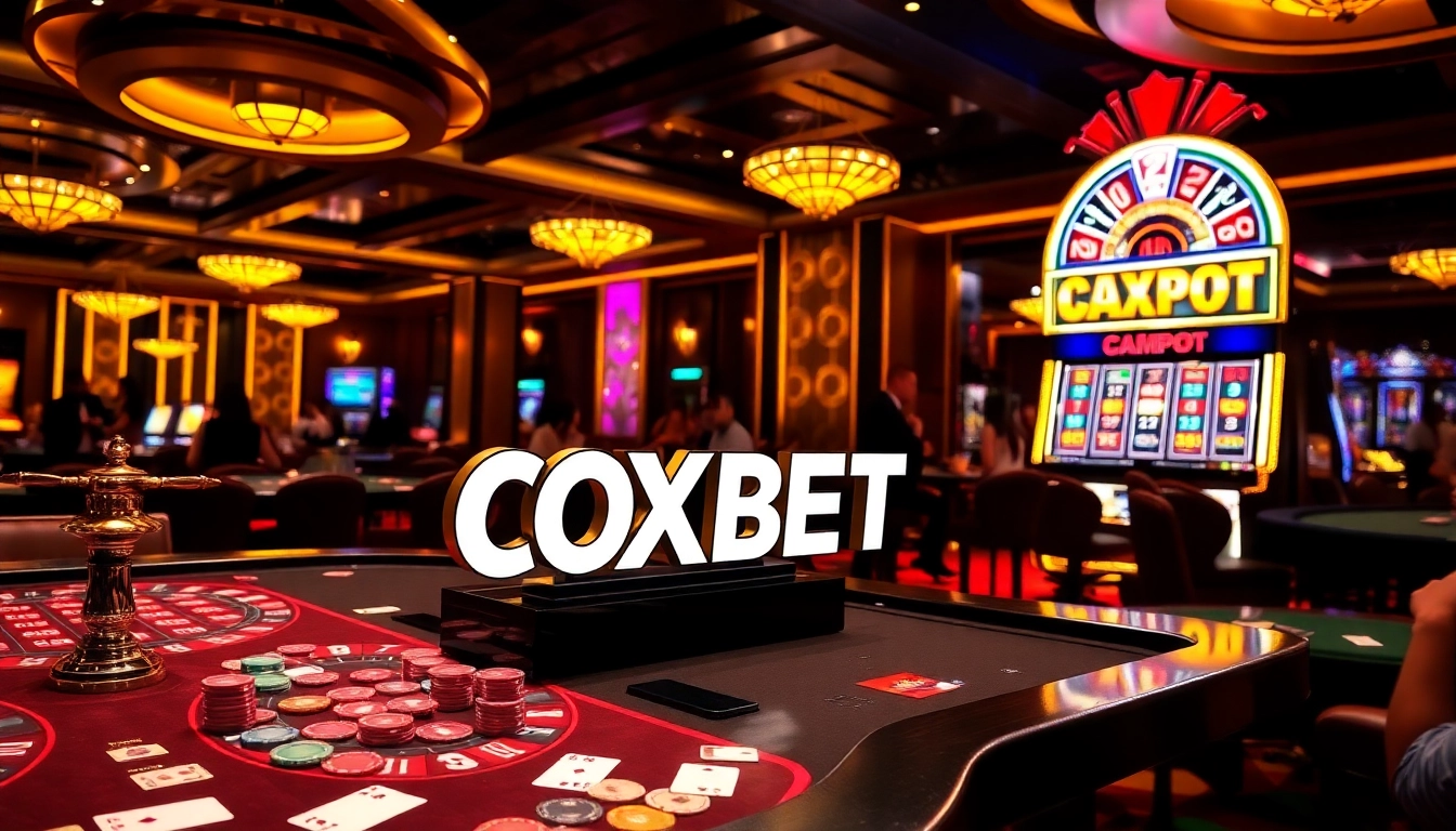 Players enjoying OXBET casino games with vibrant poker chips and luxurious tables.