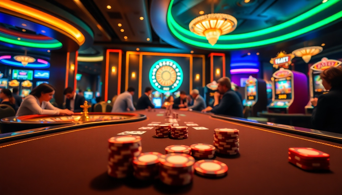 Experience FABET's vibrant casino environment filled with excitement and professional gaming.
