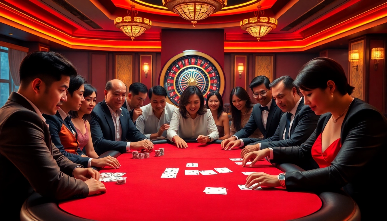 Experience the thrill of poker at https://sc88vn.com/ with players engaged in high-stakes action and luxurious ambiance.