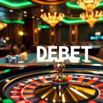 Experience the thrill of gambling at DEBET's luxurious casino with vibrant tables and exciting games.