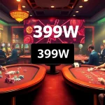 Engaged players at a 399W online casino table enjoying vibrant games with colorful chips and cards.