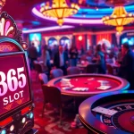 Experience the excitement of winning on the 365 slot machine amidst a vibrant casino scene.