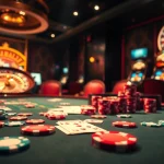 Engaging gambling scene with poker chips and cards, highlighting Vào lưới excitement.