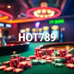 Experience the excitement of HOT789 with vibrant casino elements and engaging games.