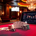 Experience the vibrant excitement of MM88 with colorful poker chips and dazzling slot machines.