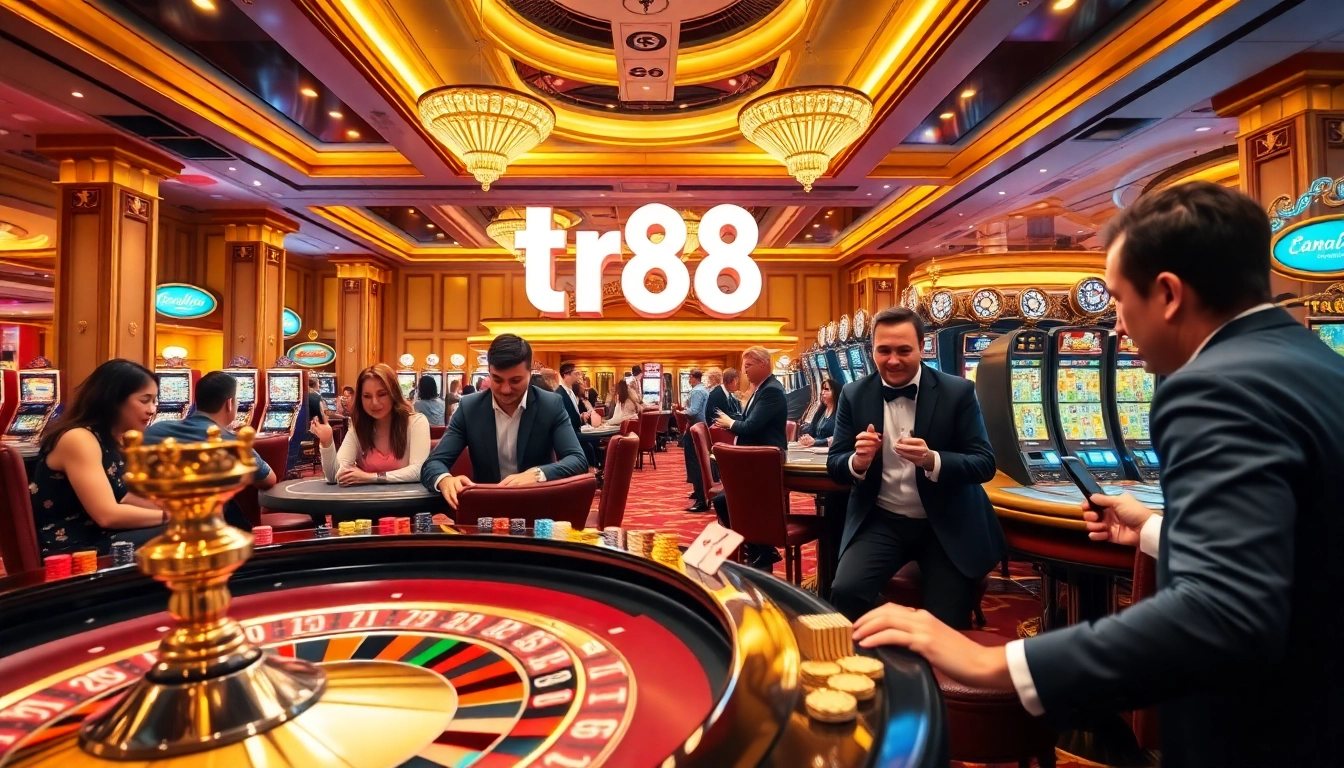 Experience the thrill of winning at tr88 with vibrant casino scenes filled with excitement.