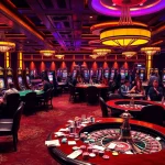 Experience the thrills of LUCKY88 in a vibrant casino setting with exciting slot machines and eager players.