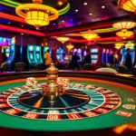 x88 players engaging in high-stakes gambling with vibrant slots and an elegant roulette table