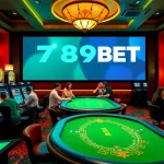 Engaging online gaming scene at 789BET, showcasing slot machines and players, emphasizing user-friendly experience.