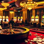 Players experience the thrill of the casino at 7mcn with poker chips and a roulette wheel.