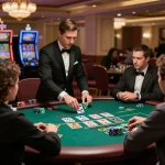 Players engaging in high-stakes baccarat at MI88 live casino with professional dealer.