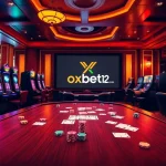 Engaging gaming scene showcasing https://oxbet12.com/ with poker chips and colorful casino elements.