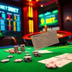 Experience the excitement of betting at 9BET with vibrant casino visuals and interactive gaming elements.