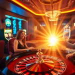 Players engaging in online gaming at https://tx88.de.com/ with vibrant casino elements and illuminated tables.