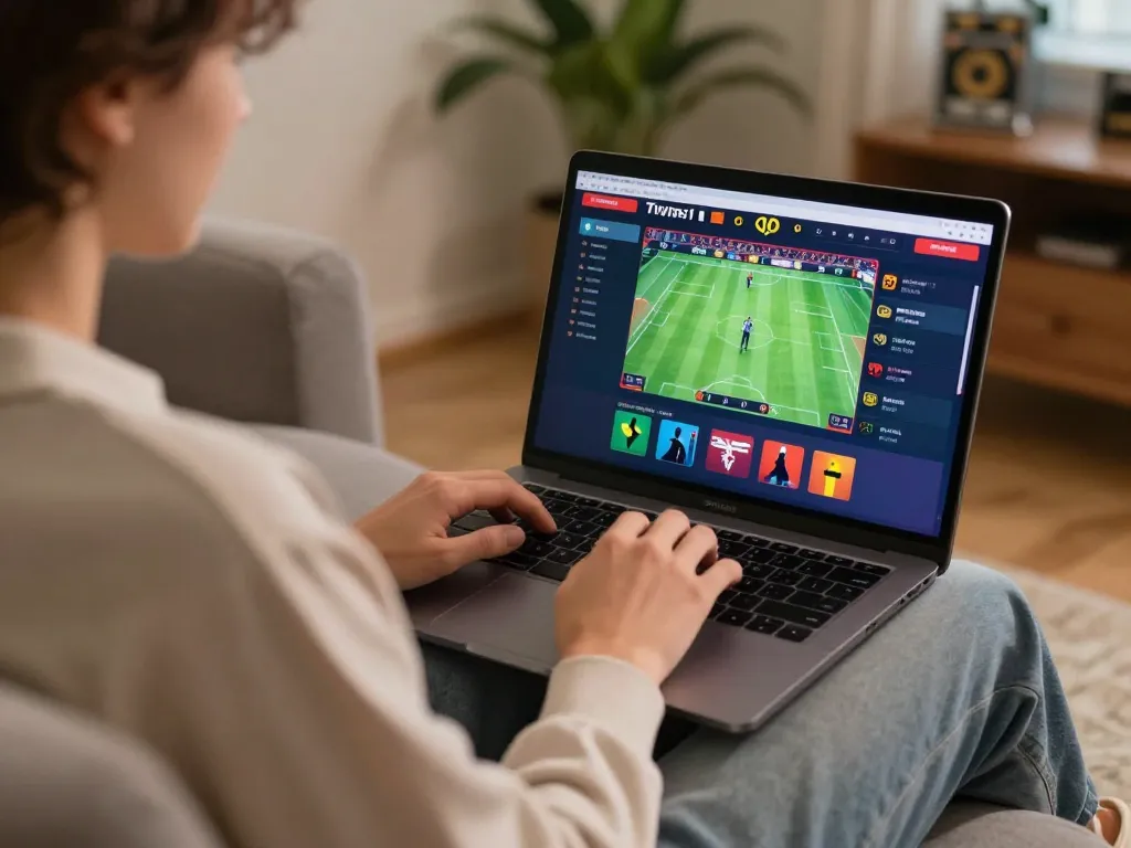 Bet on Vin88 with a player enjoying sports betting online from a cozy home setup