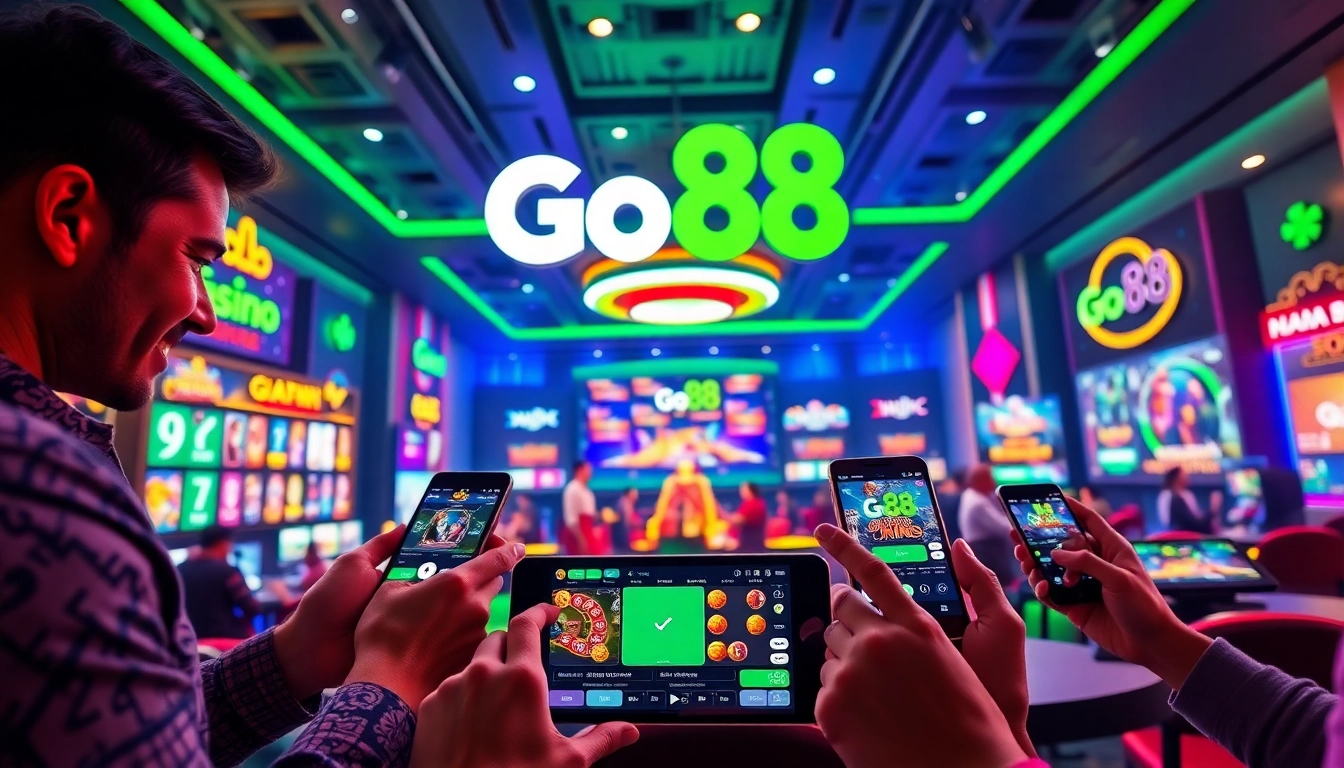Go88 vibrant online gaming platform showcasing casino games and user interaction.