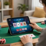 Experience online gaming excitement at Red88tt through live blackjack on a tablet.