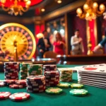 The excitement of high-stakes gambling at https://oxbet7.com/ with poker chips, roulette, and engaged players.
