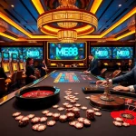 Engaging gaming action at ME 88 casino showcasing vibrant slots and roulette.