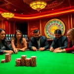 Experience the thrill of gaming at nohu90 with vibrant casino tables and engaged players.