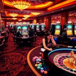 ONE88 players enjoying thrilling casino games at elegant tables with vibrant slots and roulette wheels.