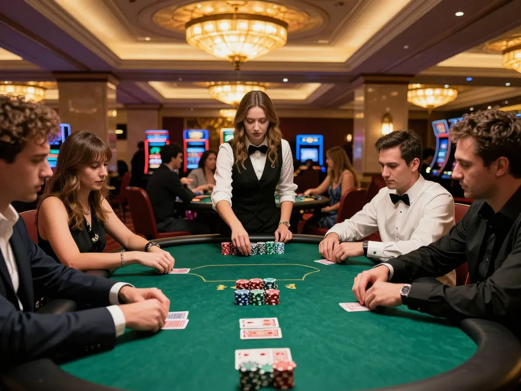 Players engaged in a thrilling poker game showcasing B52 strategy in a luxurious casino atmosphere.