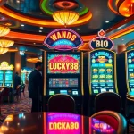 Experience the excitement of LUCKY88 slot machines in a vibrant casino atmosphere.