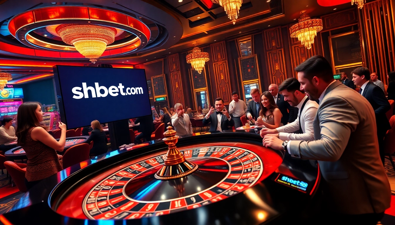 Experience the excitement of online gambling at shbet800.com with a vibrant roulette scene.