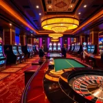 Experience the excitement of gambling at 9PH with vibrant slot machines and a lively poker table.