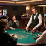 Players enjoying a thrilling blackjack game at VNLOTO, showcasing strategic engagement and excitement.