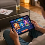 Player enjoying an interactive gaming session on the 88bet platform with notes and strategy nearby.