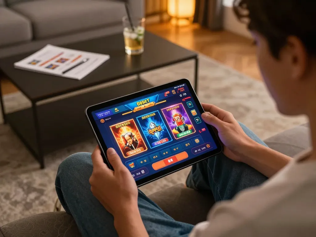 Player enjoying an interactive gaming session on the 88bet platform with notes and strategy nearby.