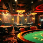 Experience the thrilling atmosphere of a sophisticated casino at https://69vn.day/, showcasing vibrant game tables and engaging players.