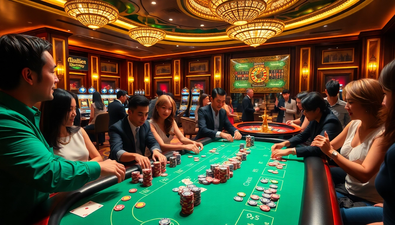 Engage with Truyên ma hay nhất through an exciting casino scene showcasing players at a poker table.