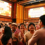 Soi cầu xổ số excitement with lottery players enjoying a live draw event.