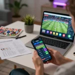Engaging in LODE88 sports betting on a smartphone while tracking live odds and strategies.