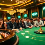 Experience the excitement of gambling at FIVE88 with players engaged in a high-stakes poker game.
