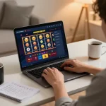 DABET player engaged in online gaming strategy while managing betting plans from home
